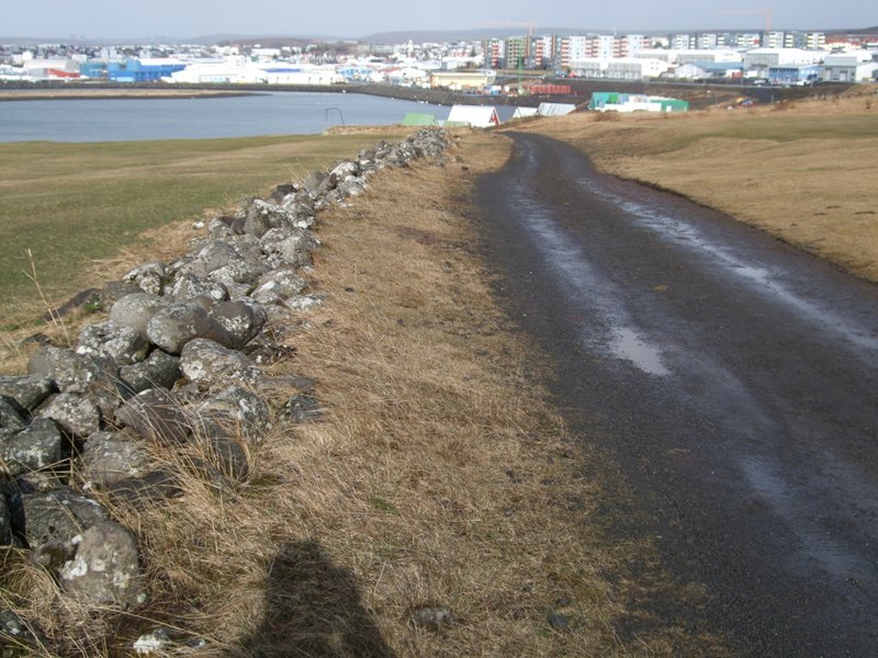 Gatan upp með Suðurgarði Hvaleyrar - Óseyri fjær Alfaraleidin-28