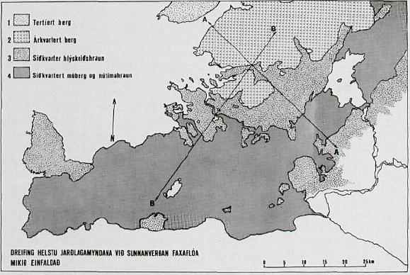 Berrggrunnur Reykjanesskagans Berggrunnur-ökort