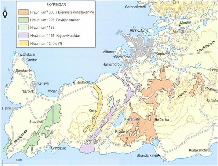Hraun á sögulegum tíma á Reykjanesskaga