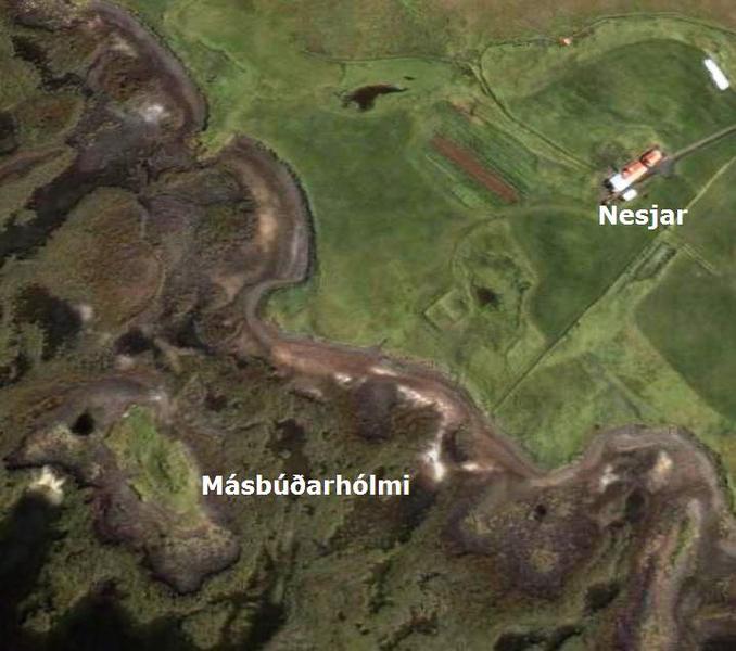 Másbúðarhólmi - loftmynd Másbúðarhólmi